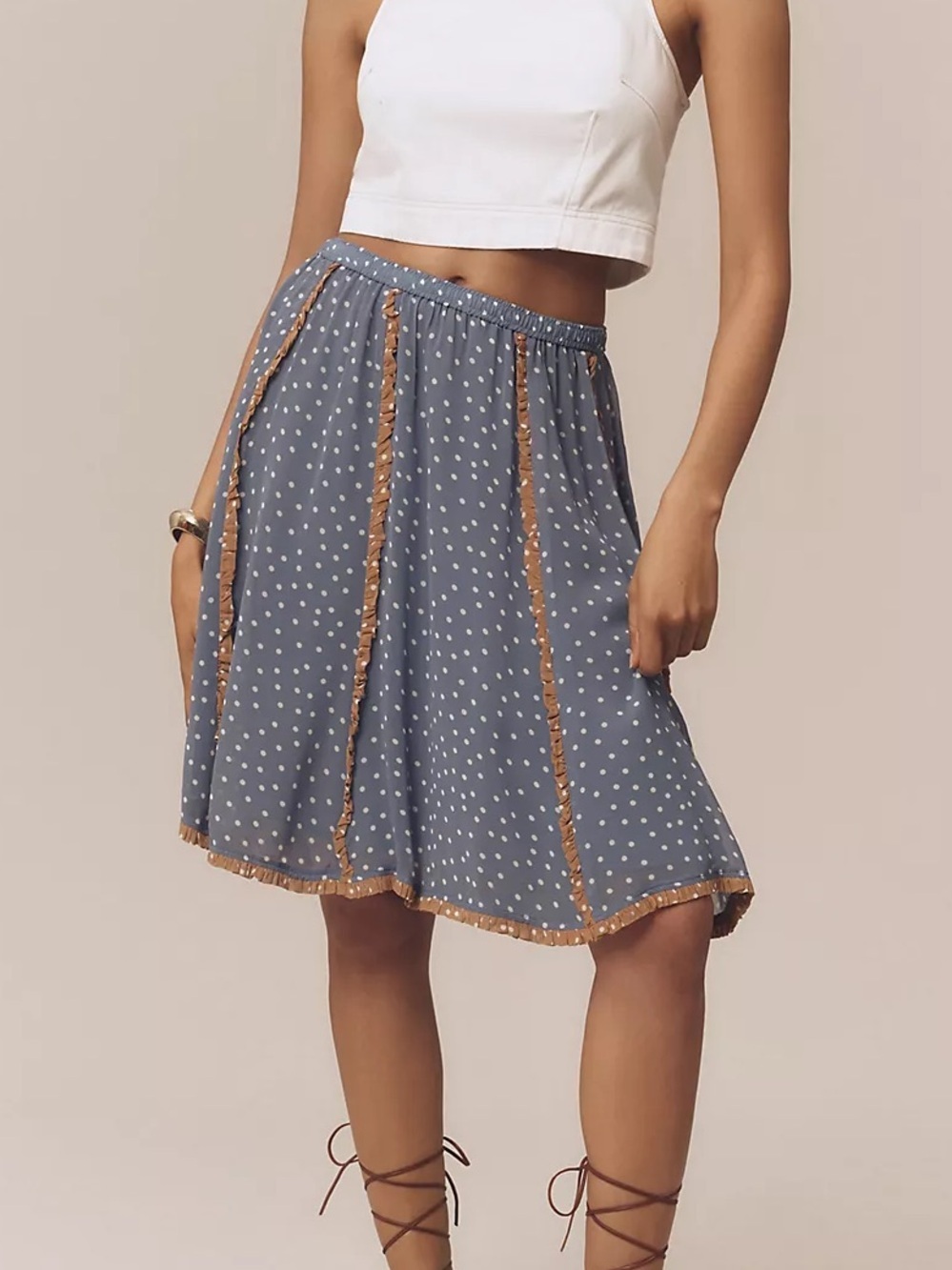 NWOT Maeve Seamed Chiffon Swing Knee Length Skirt Size Medium *as is